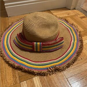 Betsey Johnson Rainbow Wide Brim Sun Hat